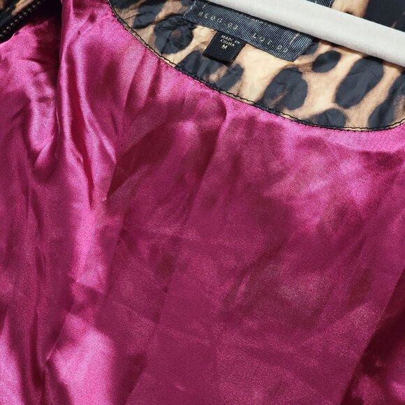 Guess Womens Y2K 2000s Leopard Faux Fur Down Feathers Hooded Puffer Vest Medium - Picture 8 of 12